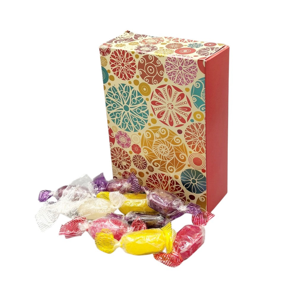 250g Rectangular Box Pattern of Hard Boiled Fruit Drop Sweet