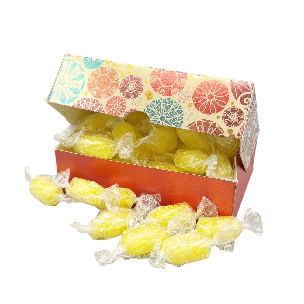 250g Rectangular Patterned Box of Sherbet Lemon Sweets