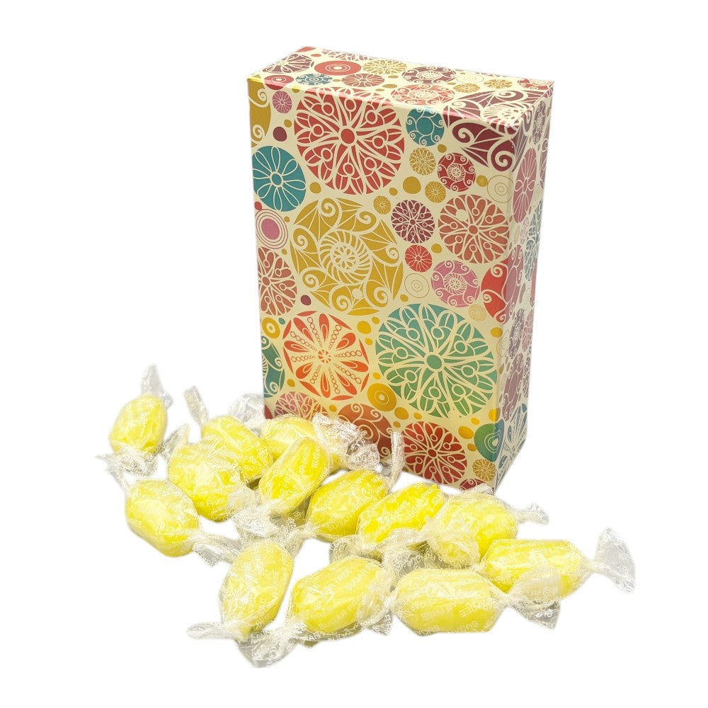 250g Rectangular Patterned Box of Sherbet Lemon Sweets