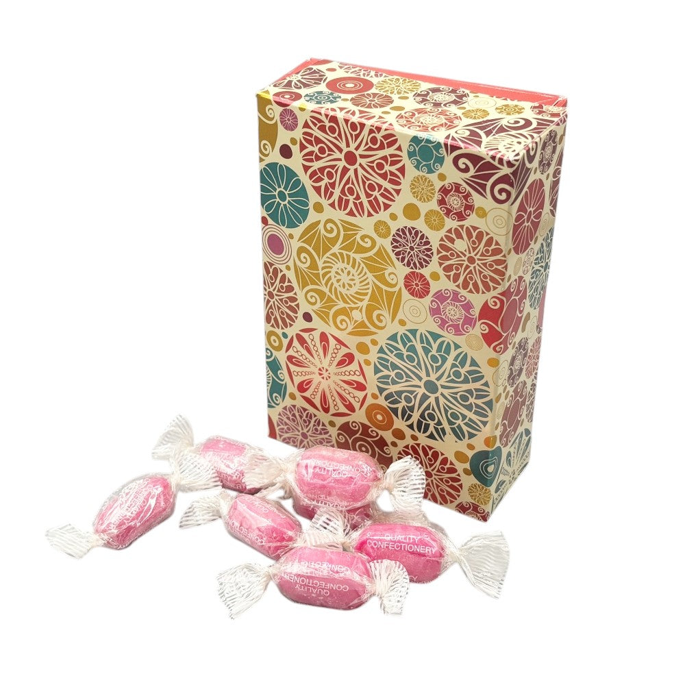 250g Rectangular Patterned Box of Strawberry Sherbets Sweets