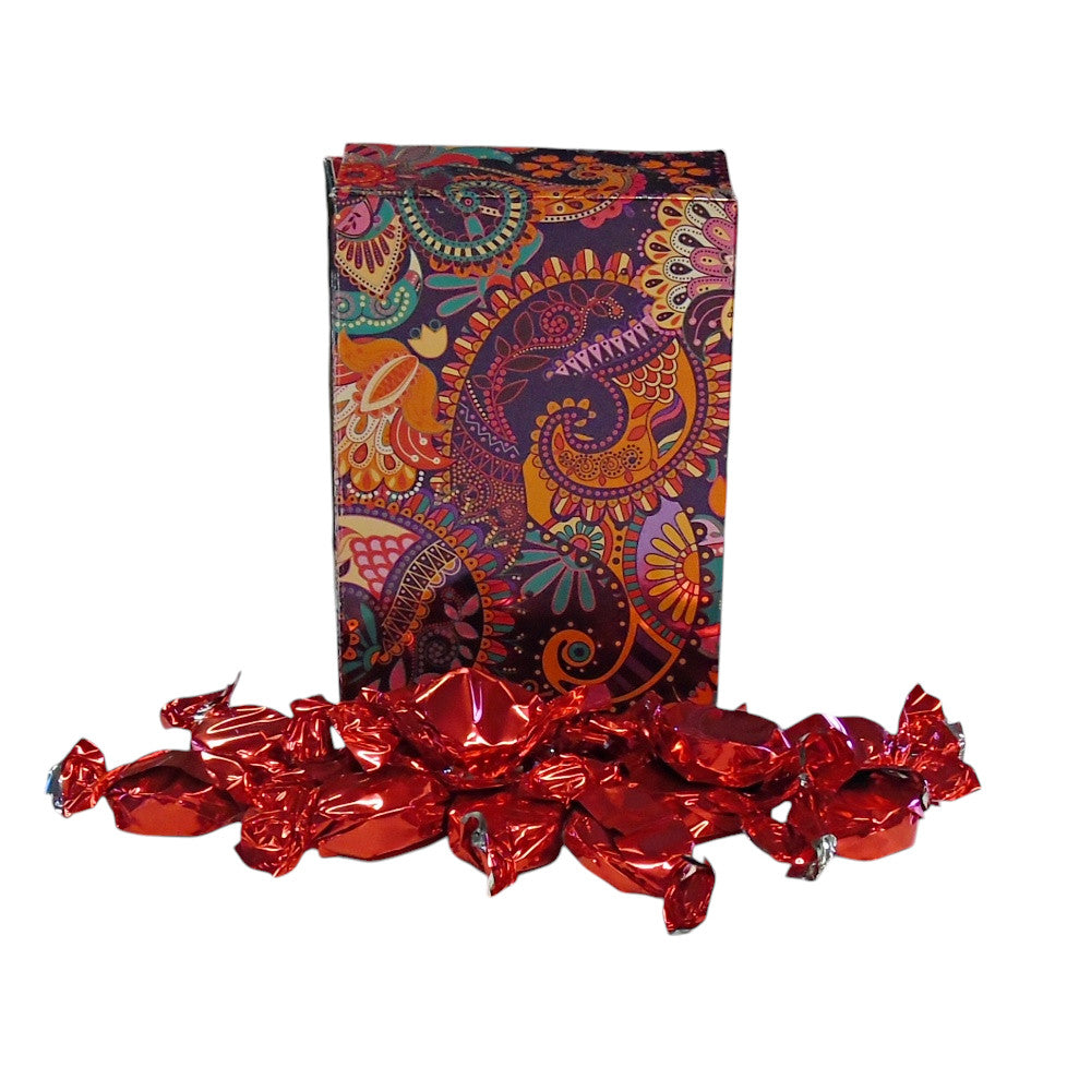 250g Rectangular Patterned Box of Buchanan Raspberry Caramel Toffee