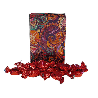 250g Rectangular Patterned Box of Buchanan Raspberry Caramel Toffee