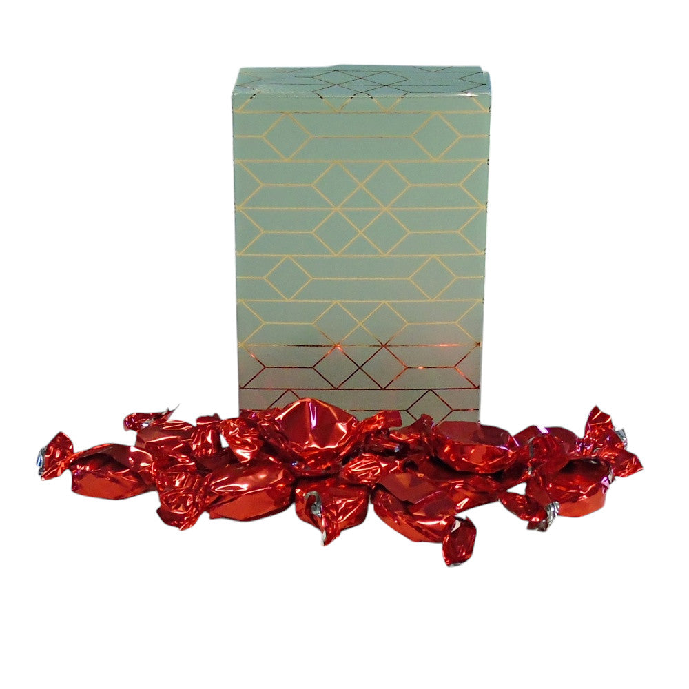 250g Rectangular Patterned Box of Buchanan Raspberry Caramel Toffee