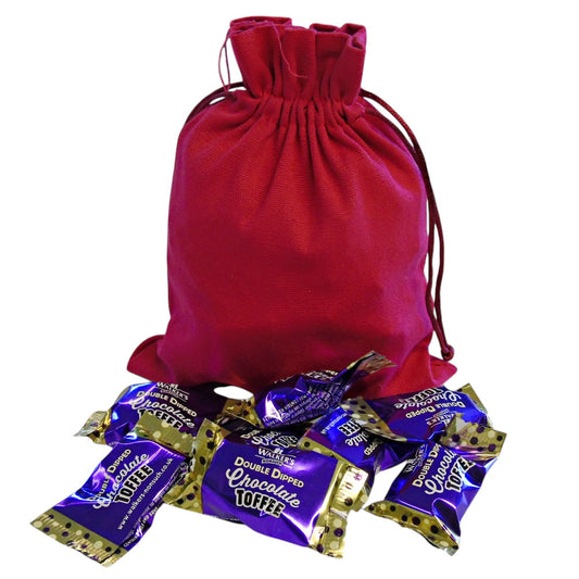 250g Cotton Bag of Walkers Double Dipped Chocolate Toffee