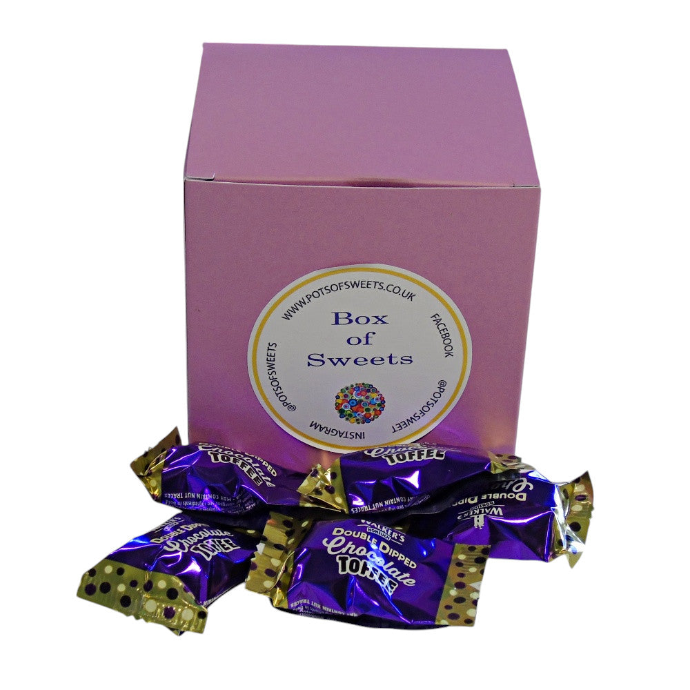 250g Square Coloured Box of Walkers Double Dipped Chocolate Toffee