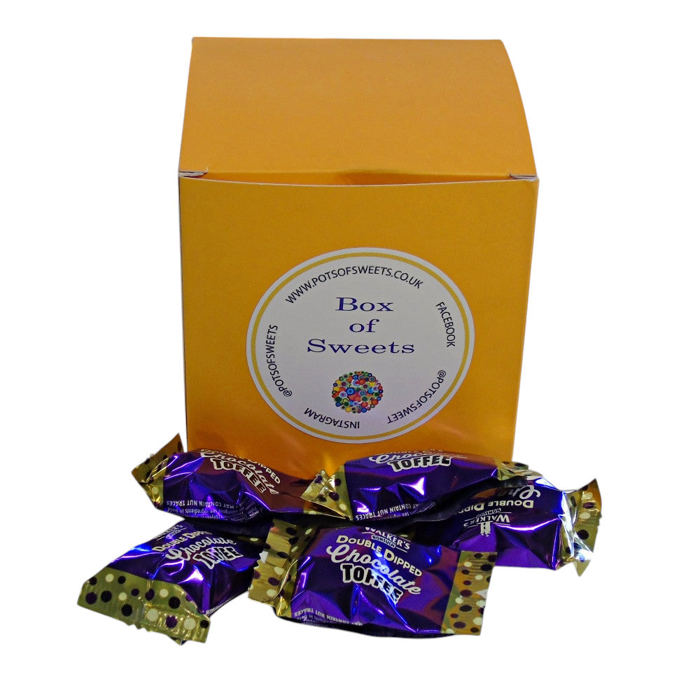 250g Square Coloured Box of Walkers Double Dipped Chocolate Toffee