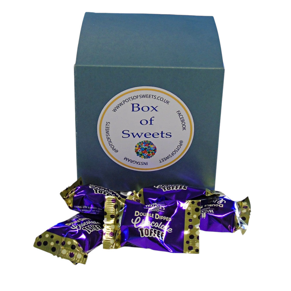 250g Square Coloured Box of Walkers Double Dipped Chocolate Toffee