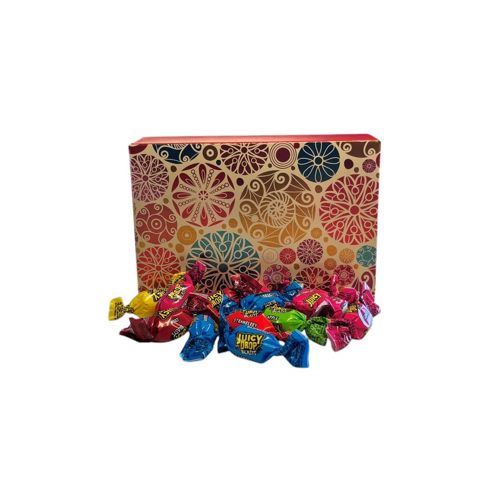 250g Rectangular Box Blossom Pattern of  Bazooka Juicy Drops