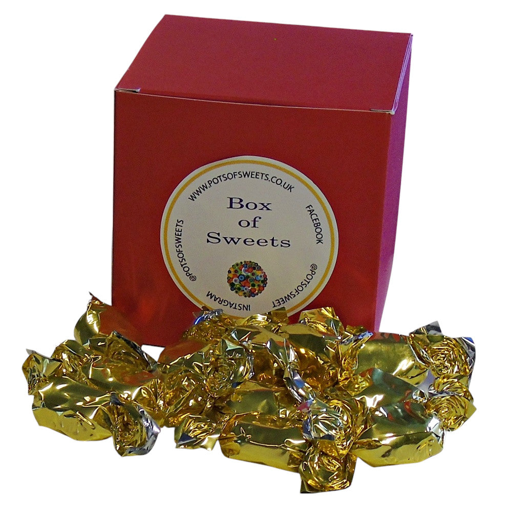 300g Coloured Square Box of Buchanan Butterscotch