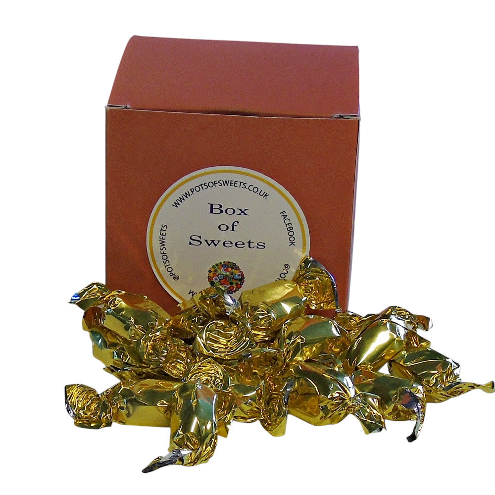 300g Coloured Square Box of Buchanan Butterscotch