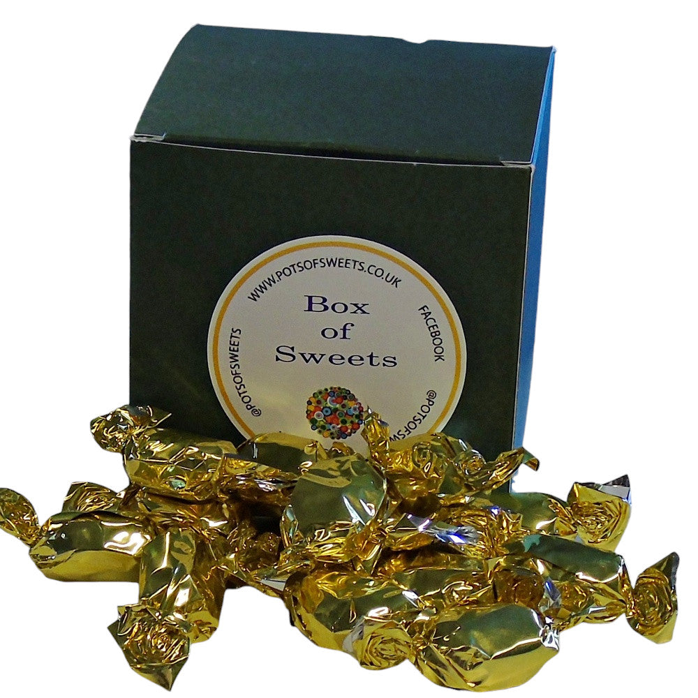 300g Coloured Square Box of Buchanan Butterscotch