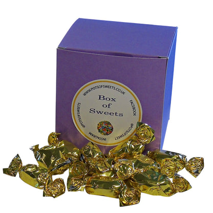 300g Coloured Square Box of Buchanan Butterscotch