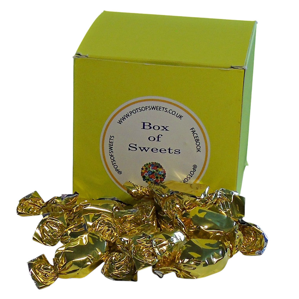 300g Coloured Square Box of Buchanan Butterscotch