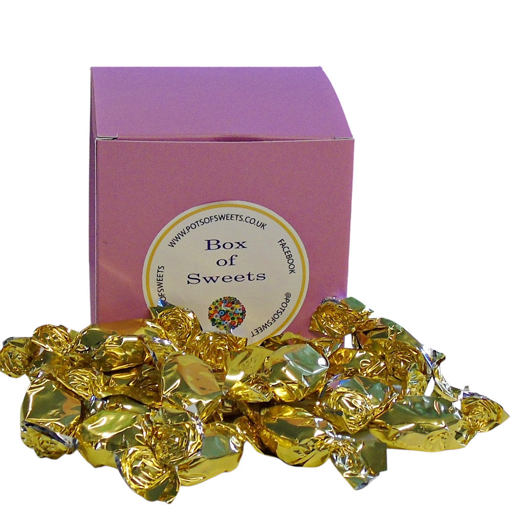 300g Coloured Square Box of Buchanan Butterscotch