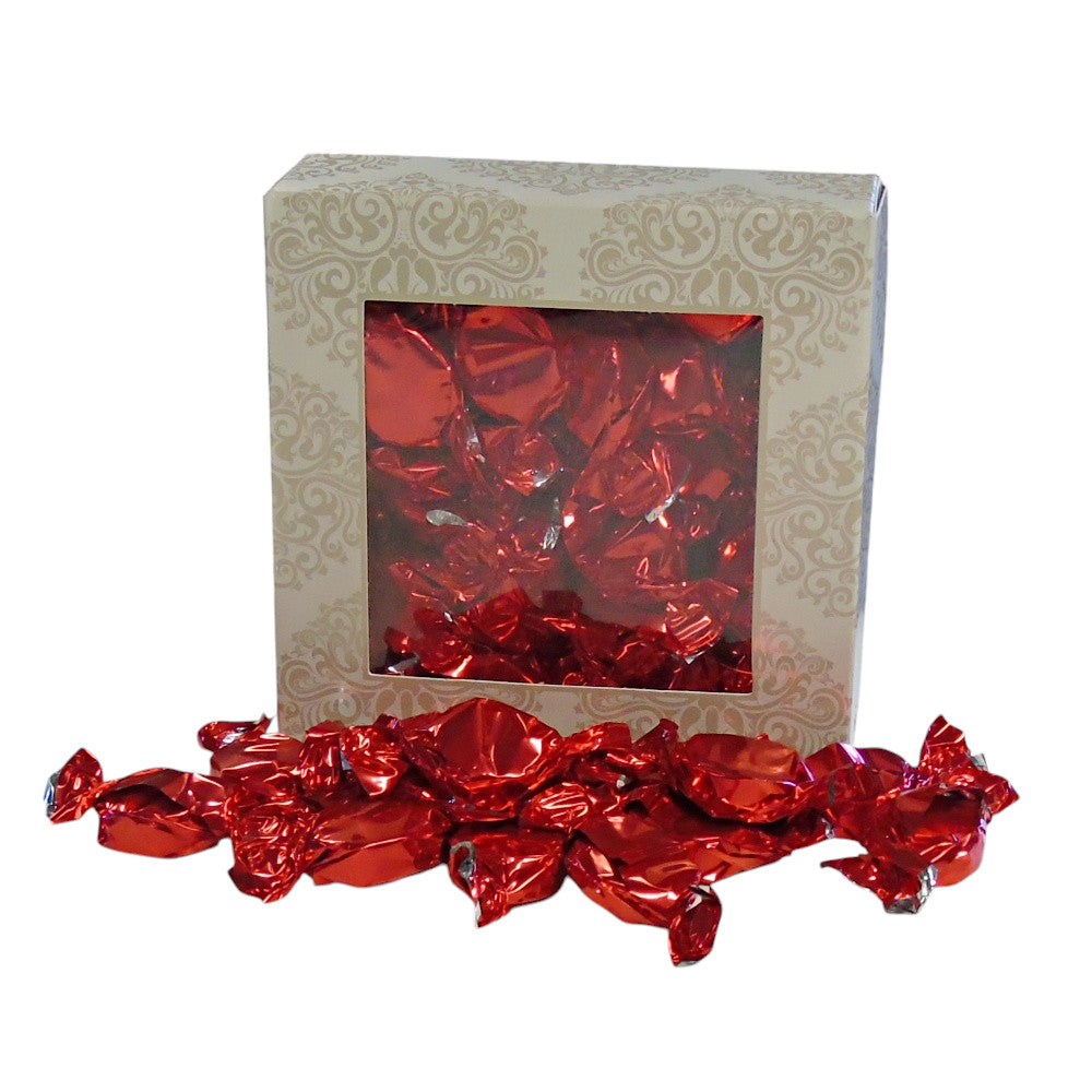 300g Square Window Box of Buchanan Raspberry Caramel Toffee