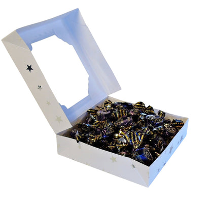 300g Square Window Star Pattern Box of Buchanans Chocolate Caramel Toffees