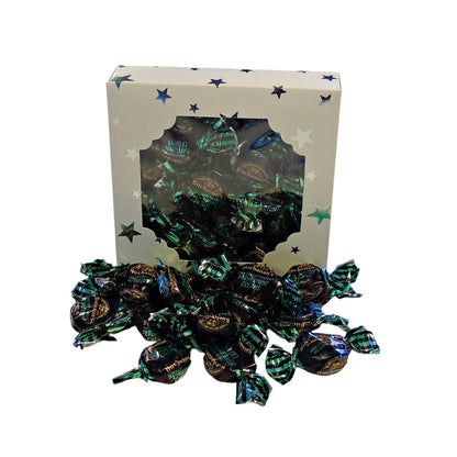 300g Square Window Star Pattern Box of Buchanans Chocolate Peppermint Creams