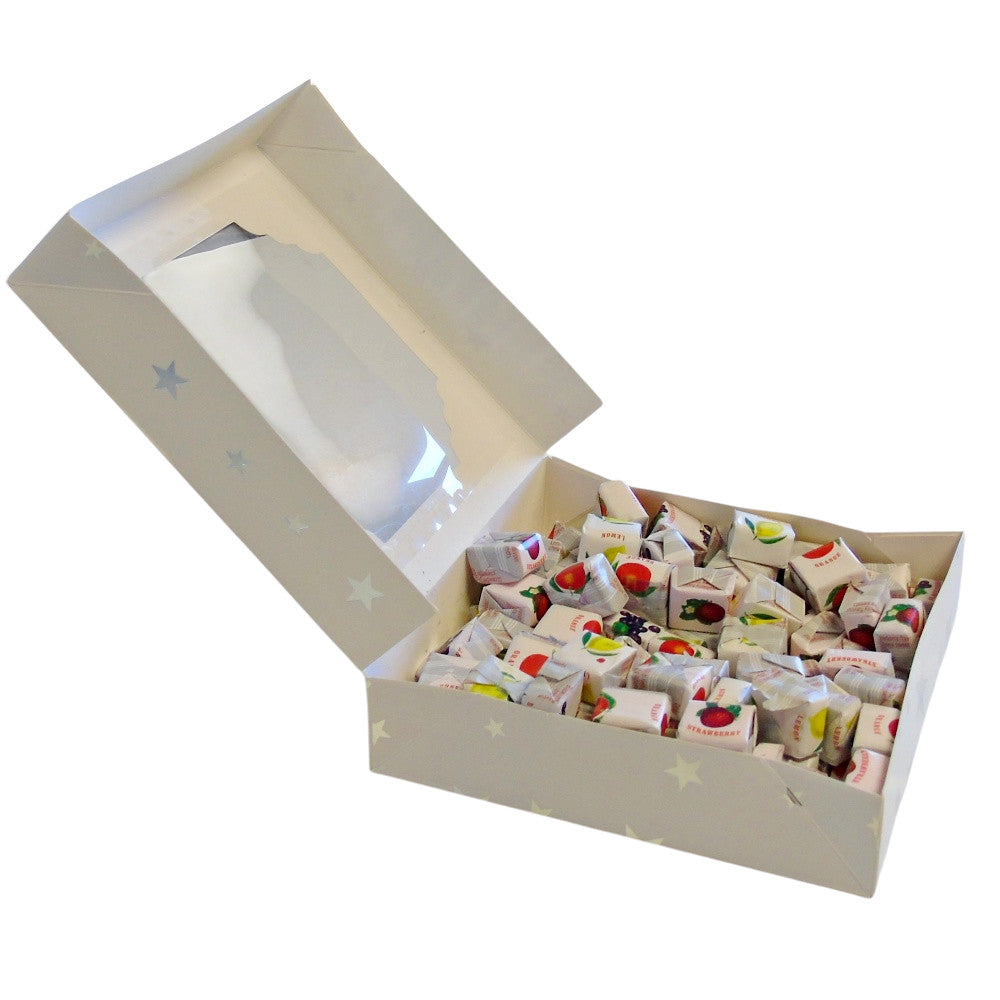300g Square Window Star Pattern Box of Fruity Chews Fruit Caramels