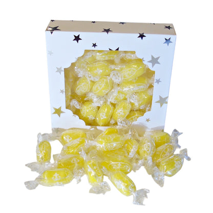 300g Square Window Star Pattern Box of Sherbet Lemon Sweets