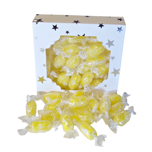 300g Square Window Star Pattern Box of Sherbet Lemon Sweets