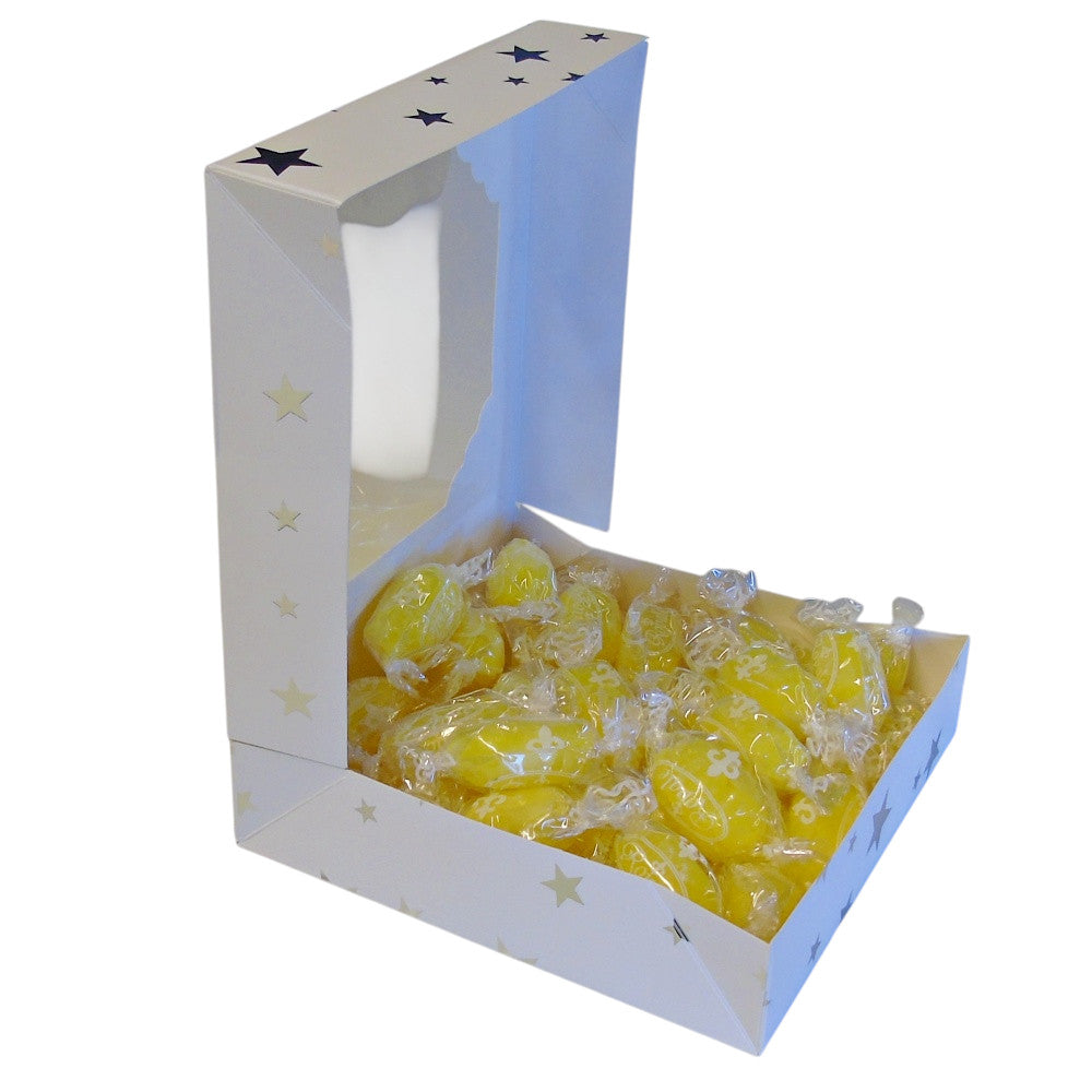 300g Square Window Pattern Box of Sherbet Lemon Sweets