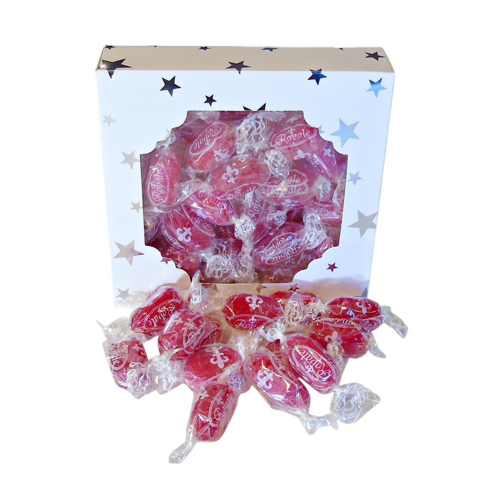 300g Square Window Star Pattern Box of Strawberry Sherbets Sweets