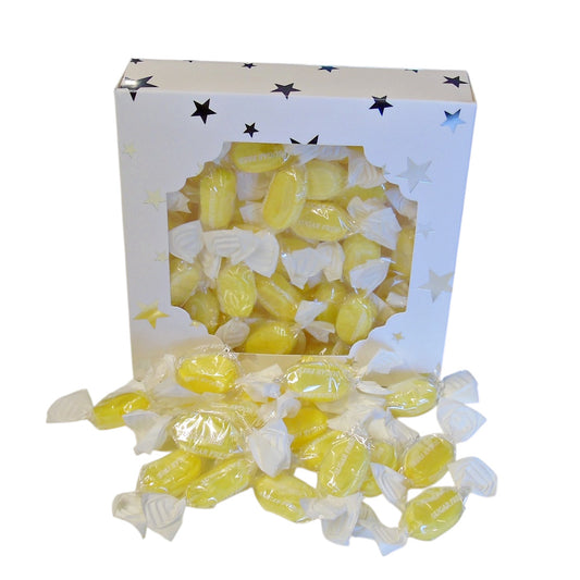 300g Square Window Star Pattern Box of Sugar Free Sherbet Lemons