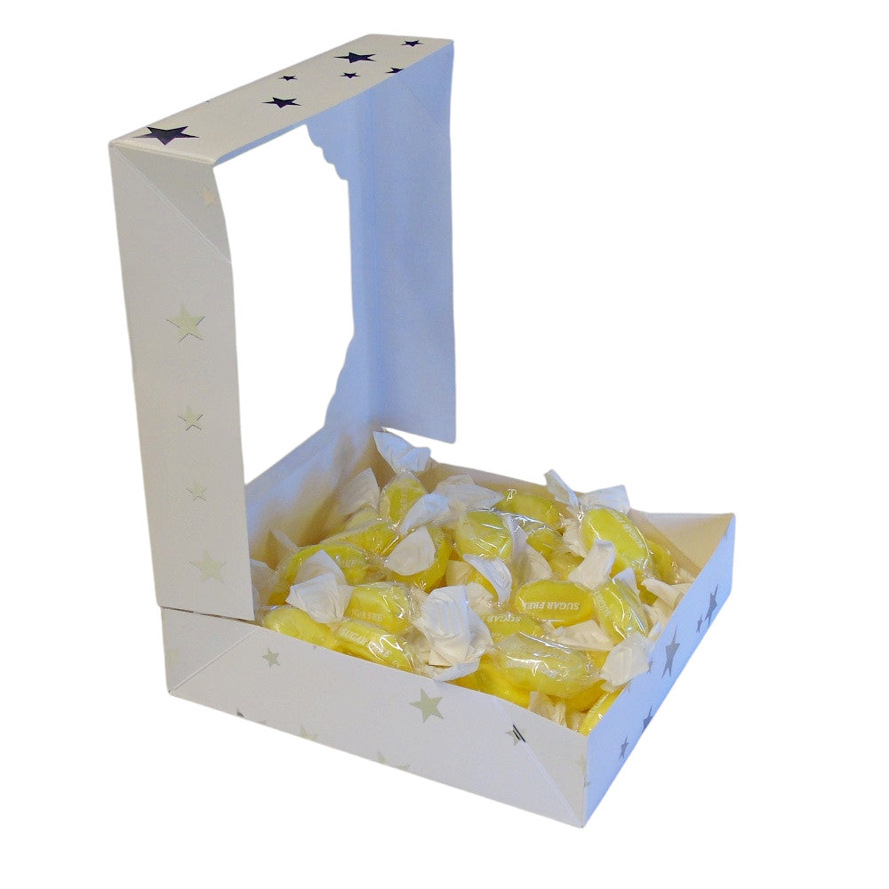 300g Square Window Pattern Box of Sugar Free Sherbet Lemons