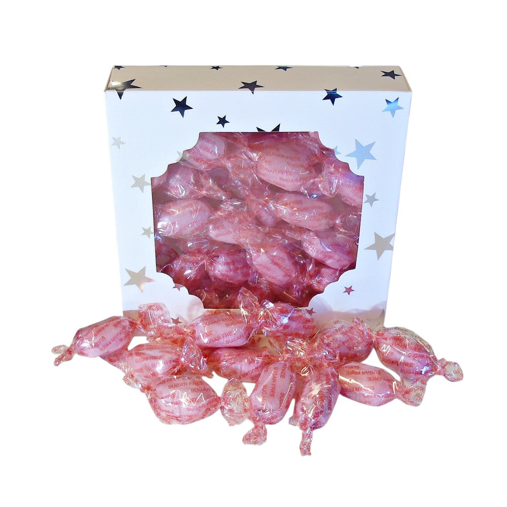 300g Square Window Pattern Box of Sugar Free Strawberry Sherbets Sweets
