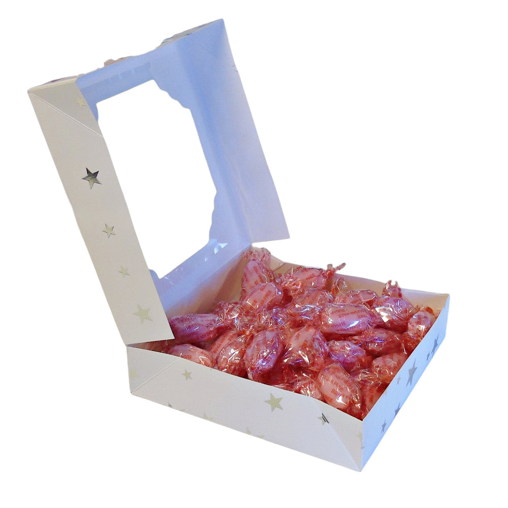 300g Square Window Star Pattern Box of Sugar Free Strawberry Sherbets Sweets