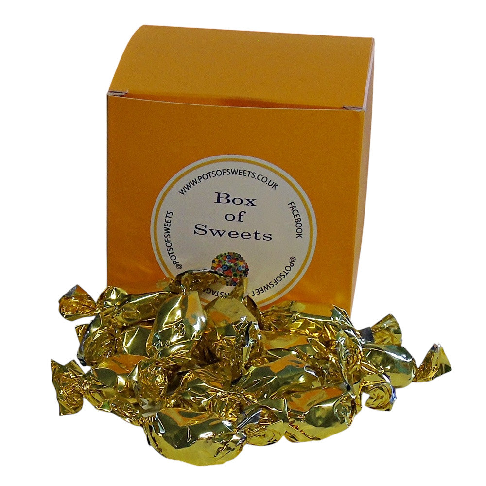 300g Coloured Square Box of Buchanan Butterscotch