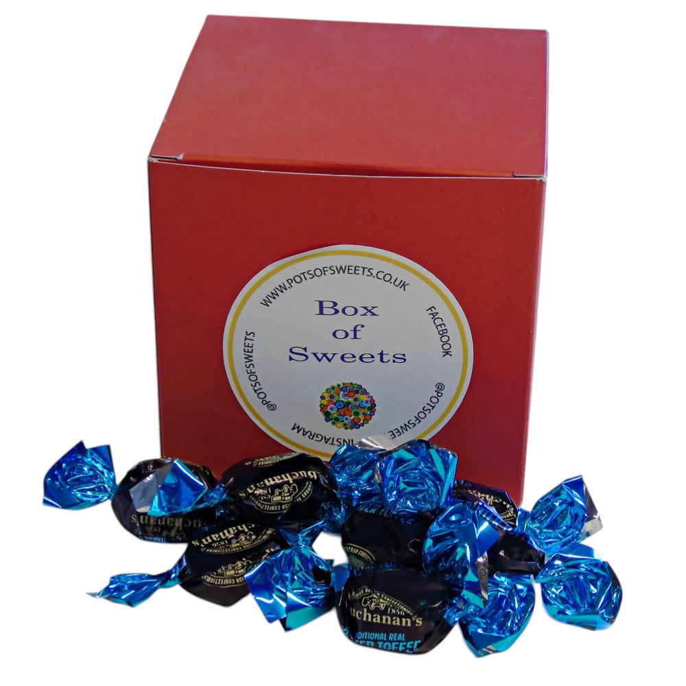 300g Square Coloured Box of Buchanans Butter Toffee