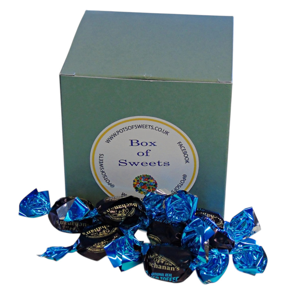 300g Square Coloured Box of Buchanans Butter Toffee