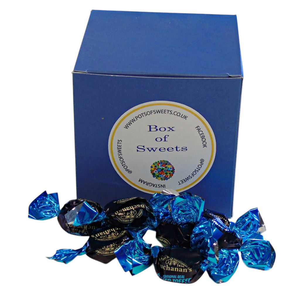 300g Square Coloured Box of Buchanans Butter Toffee