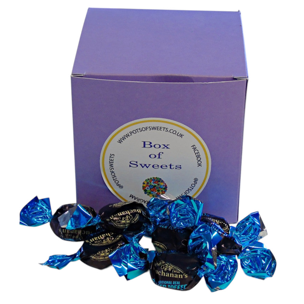 300g Square Coloured Box of Buchanans Butter Toffee