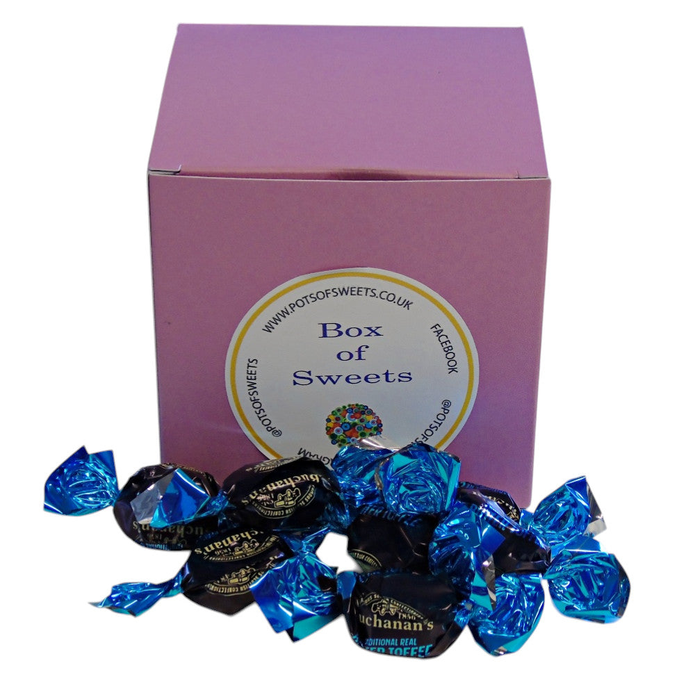 300g Square Coloured Box of Buchanans Butter Toffee