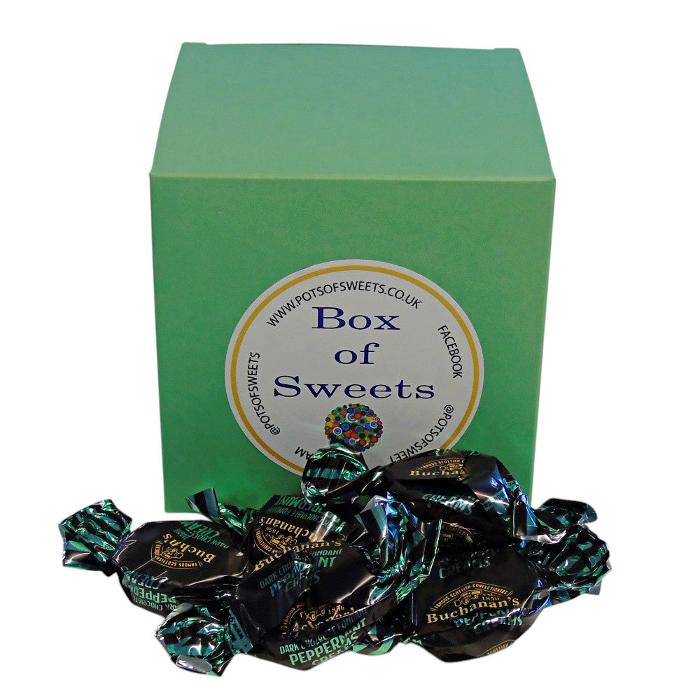 300g Square Box of Buchanan's Chocolate Peppermint Creams