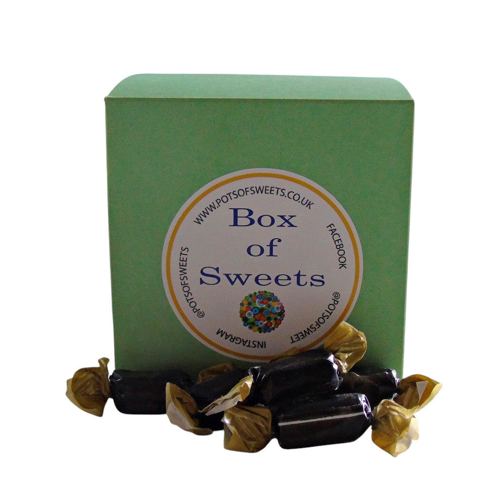 300g Square Coloured Box of Sugar Free Liquorice Toffee