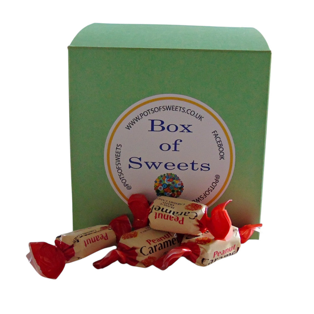 300g Square Coloured Box of YUMMYs Peanut Caramel Chews