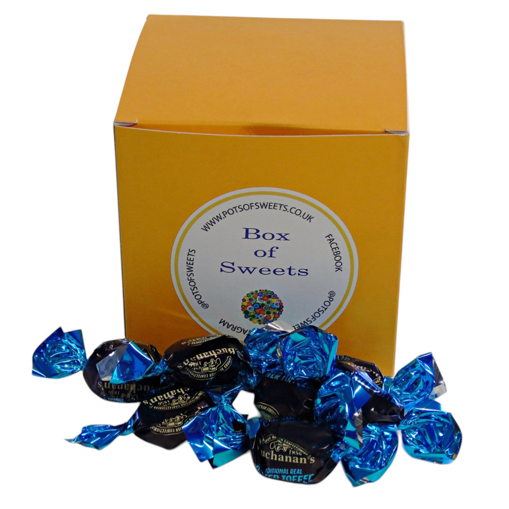 300g Square Coloured Box of Buchanans Butter Toffee
