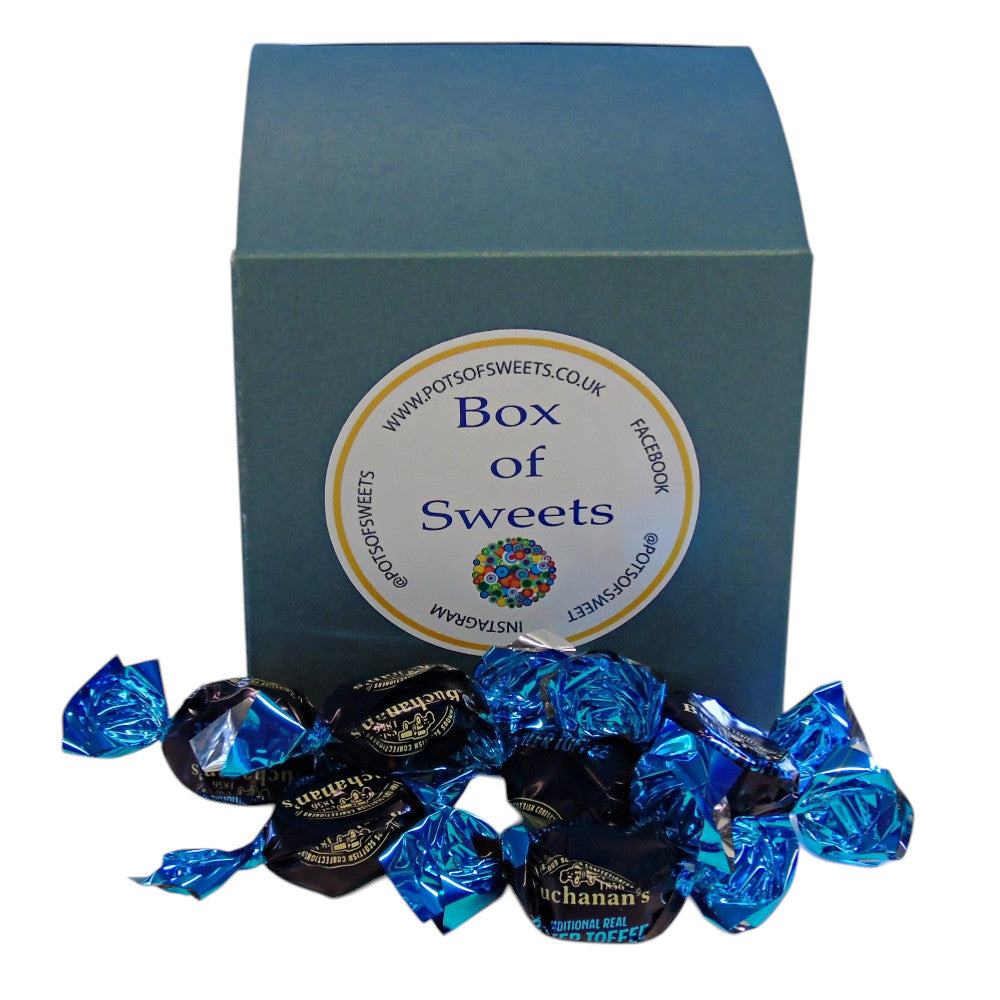 300g Square Coloured Box of Buchanans Butter Toffee