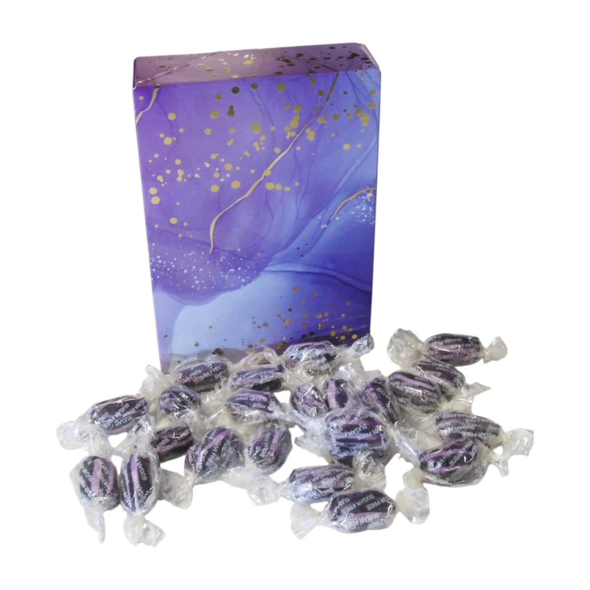 350g Rectangular Box of Sugar Free Blackcurrant and Liquorice