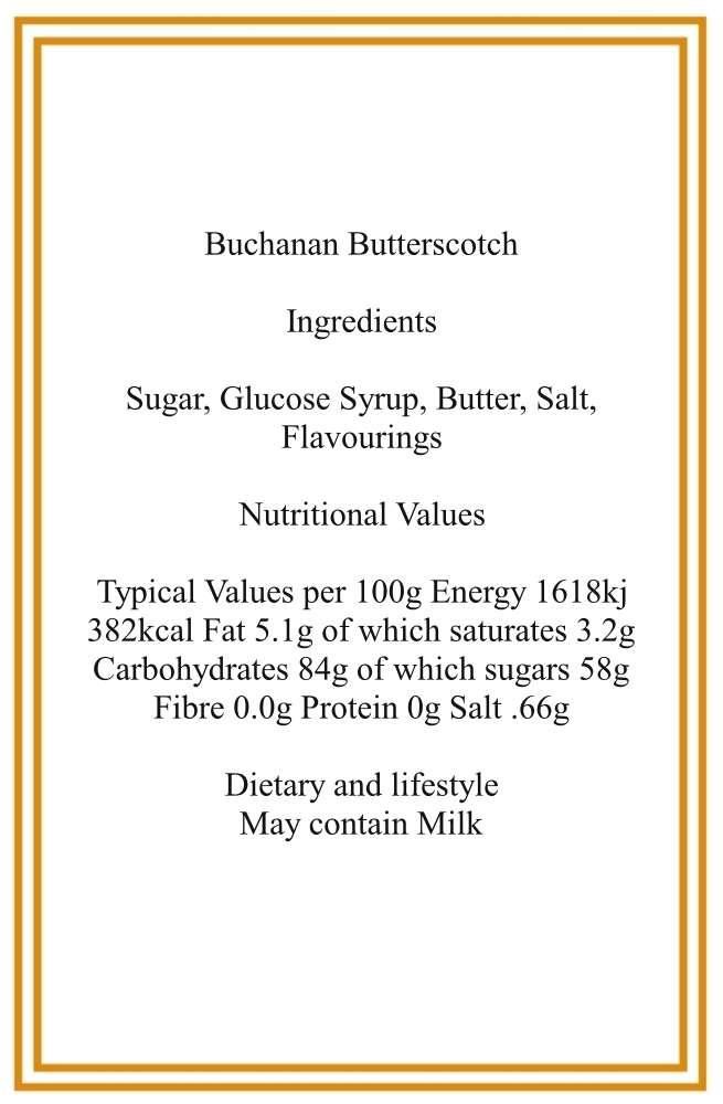 350g Rectangular Box of Buchanans Butterscotch
