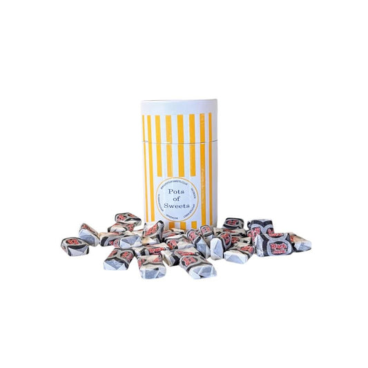 250g White Tube of Black Jacks Sweets