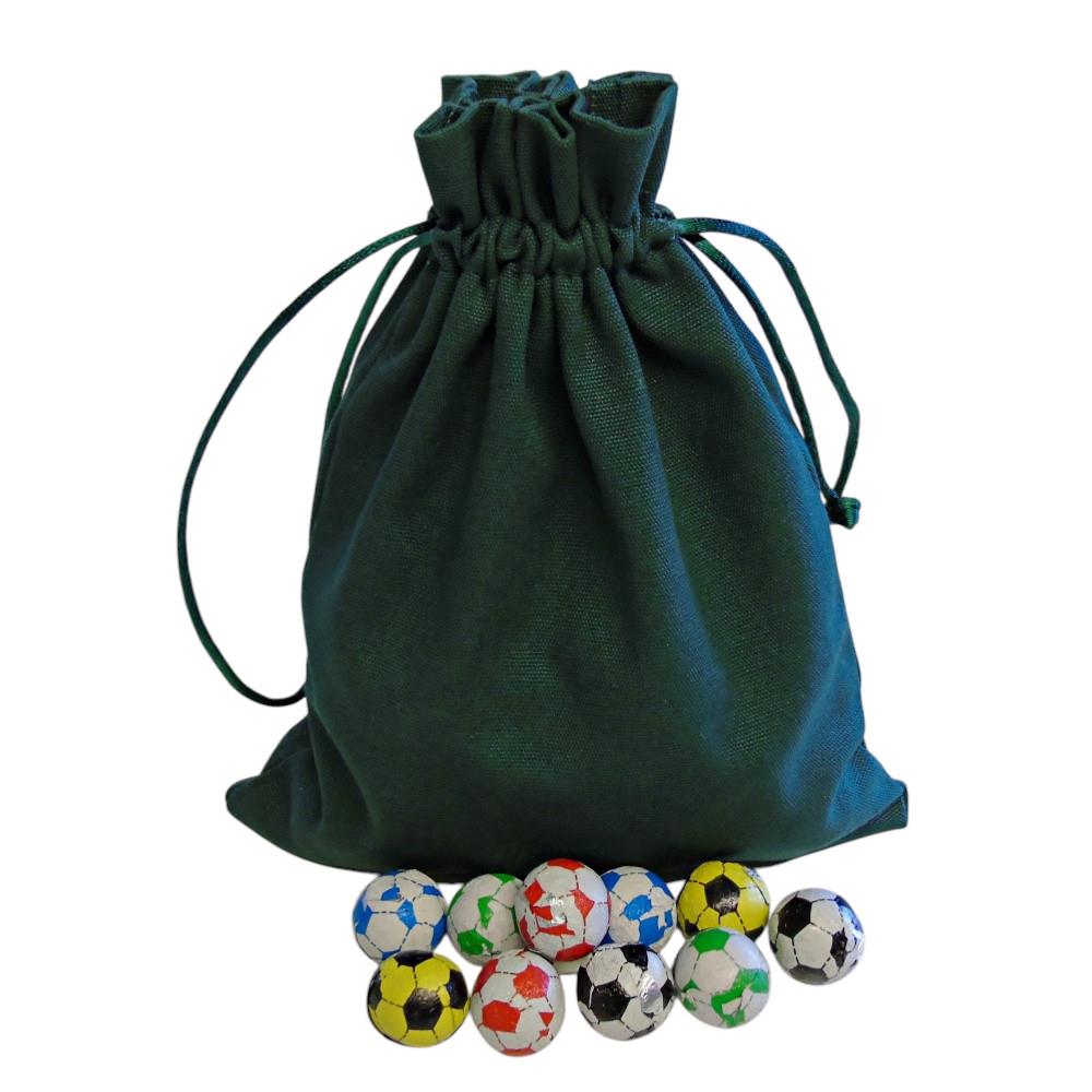 250g Cotton Bag of Individually Wrapped Chocolate Flavoured Footballs