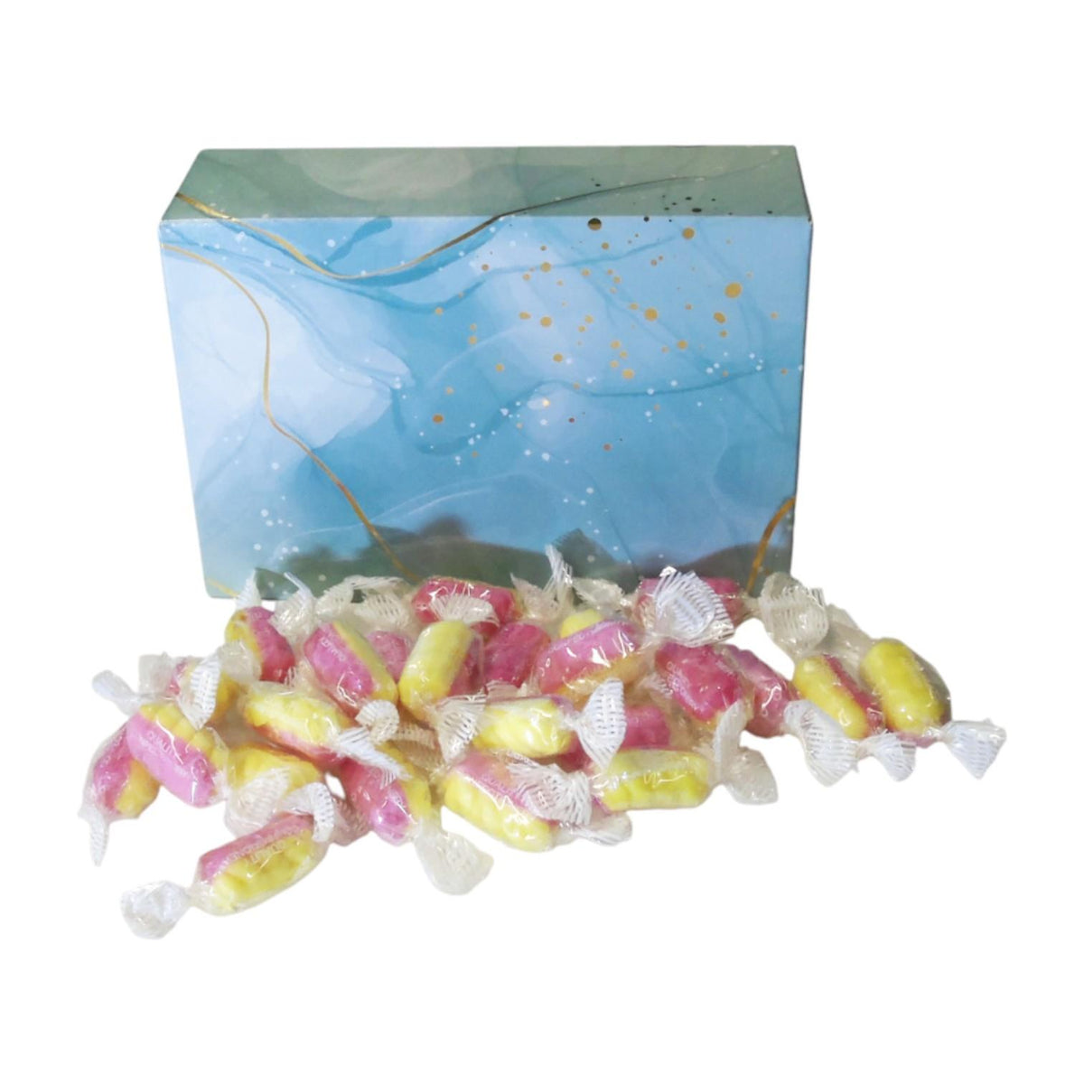 350g Rectangular Box of Rhubarb & Custard Twists