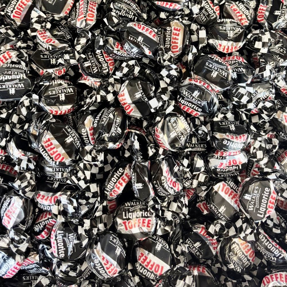 350g Rectangular Patterned Box of Walkers Liquorice Toffee