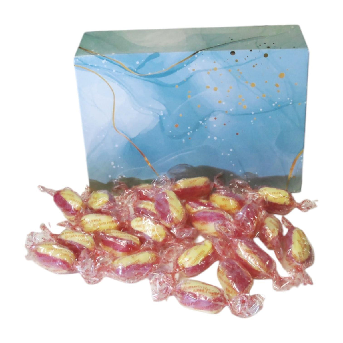 350g Rectangular Box of Sugar Free Rhubarb and Custard