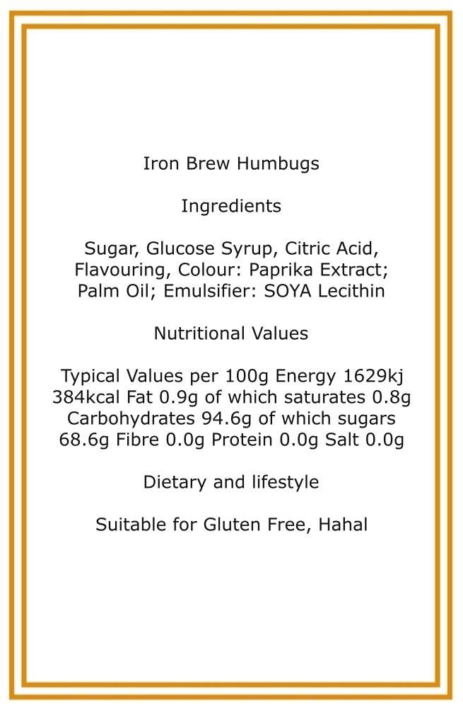 350g Rectangular Box of Iron Brew Humbugs