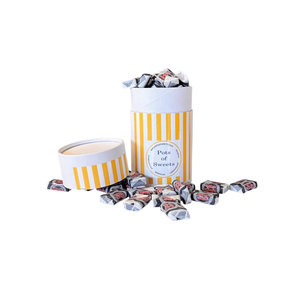250g White Tube of Black Jacks Sweets